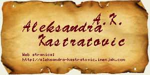 Aleksandra Kastratović vizit kartica